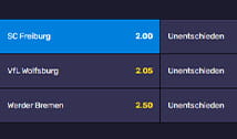 Die Auswahl einer Wette bei Thrillsy.