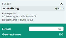 Die Abgabe eines Wettscheins bei 1Bet.