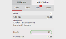 Die Abgabe eines Wettscheins bei DACHBET.