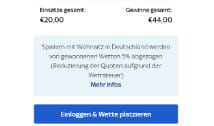 Die Abgabe eines Wettscheins bei Sky Bet.