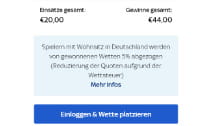 Die Abgabe eines Wettscheins bei Sky Bet.