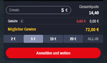 Die Abgabe eines Wettscheins bei Winamax.