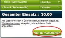 Abgabe des Wettscheins bei WilliamHill