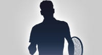 Die Silhouette von Roger Federer.