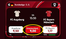 Die Auswahl einer Wette bei Winamax.