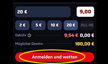 Die Abgabe eines Wettscheins bei Winamax.