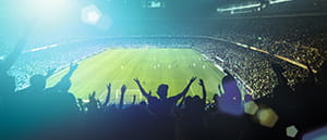 Ein Fußballstadion.