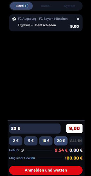 Anmelden und wetten in der Winamax App