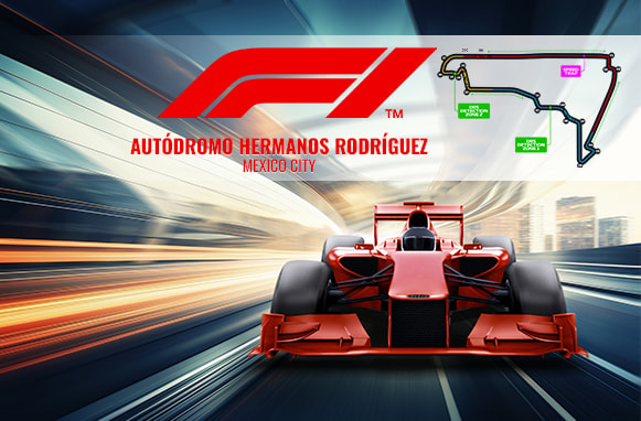 Formel-1-Auto auf dem Autódromo Hermanos Rodríguez in Mexiko-Stadt