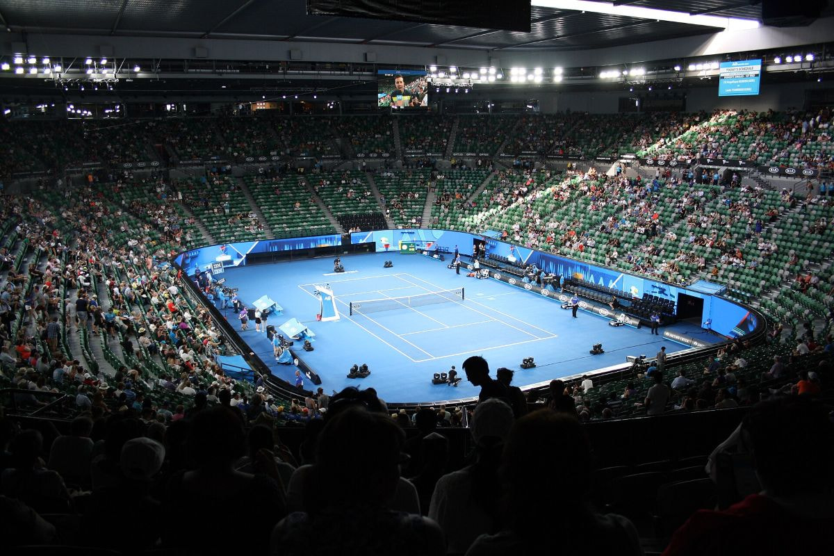 Aufnahme der Rod Laver Arena in Melbourne. Der Austragungsort der Australian Open 2026.