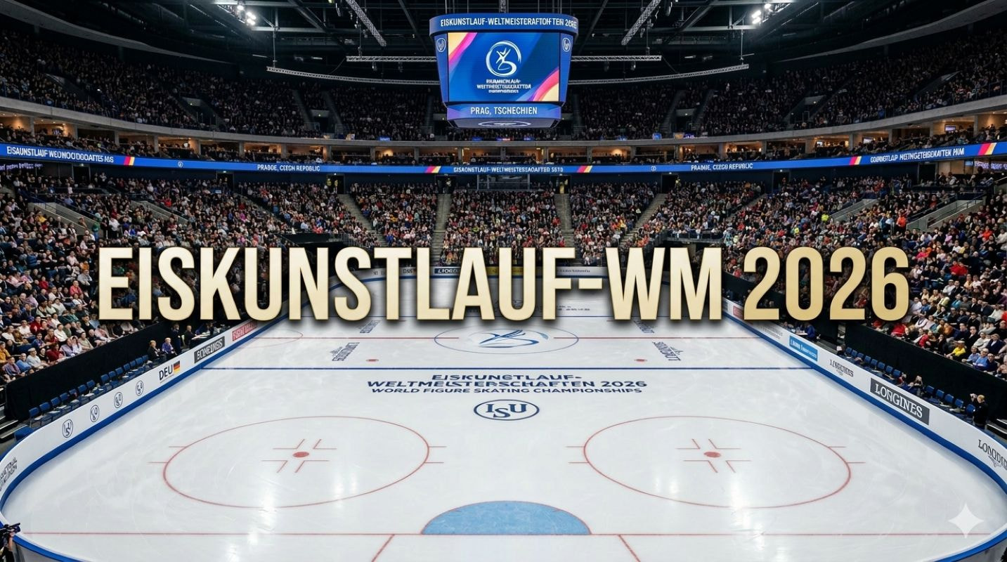 Eiskunstlauf-WM in einer gefüllten Arena mit Zuschauern.