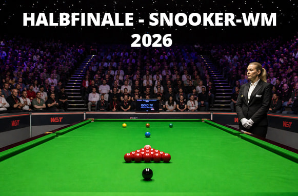 Ein Snooker-Tisch kurz vor Spielbeginn bei der Snooker-WM 2026.