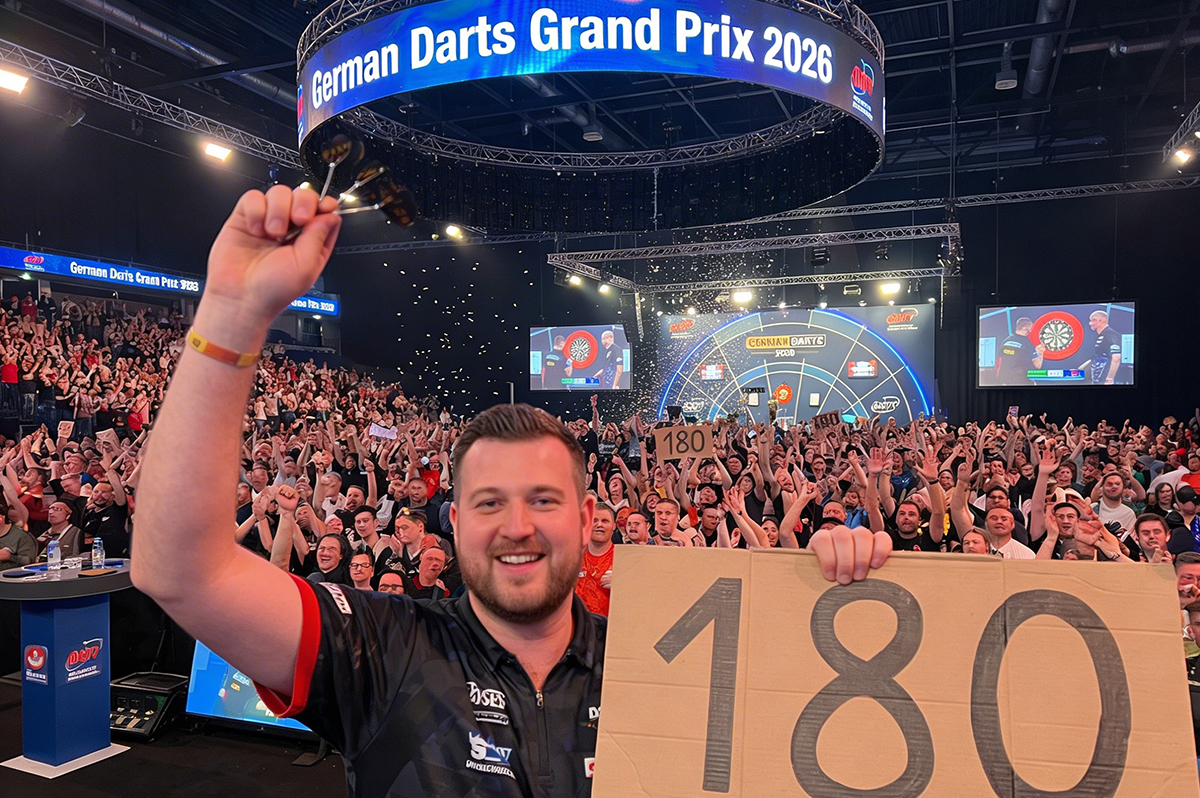 Eine gefüllte Halle voller Darts-Fans.