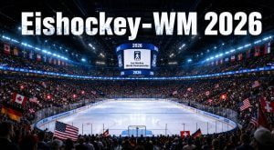 Ein gefülltes Stadion der Eishockey-WM 2026 in der Schweiz.