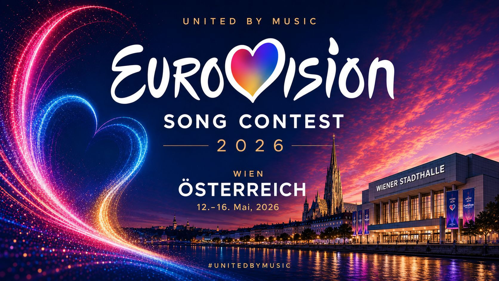 Ein Poster zum Eurovision Song Contest 2026 in Wien, Österreich.