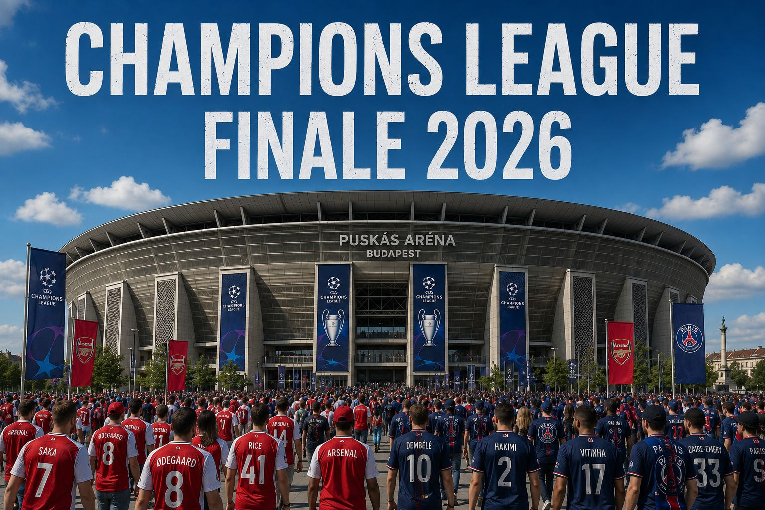 Die Puskás Aréna in Budapest vor dem Anpfiff des Champions League Finales.