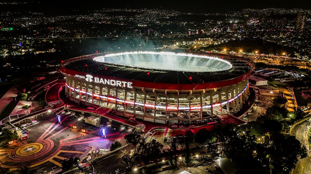 Das Aztekenstadion in Mexiko-Stadt. Austragungsort des Eröffnungsspiels der Fußball-WM 2026.