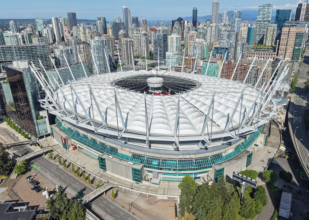 Aufnahme des BC Place Stadium in Vancouver. Ein Austragungsort bei der Fußball-WM 2026.