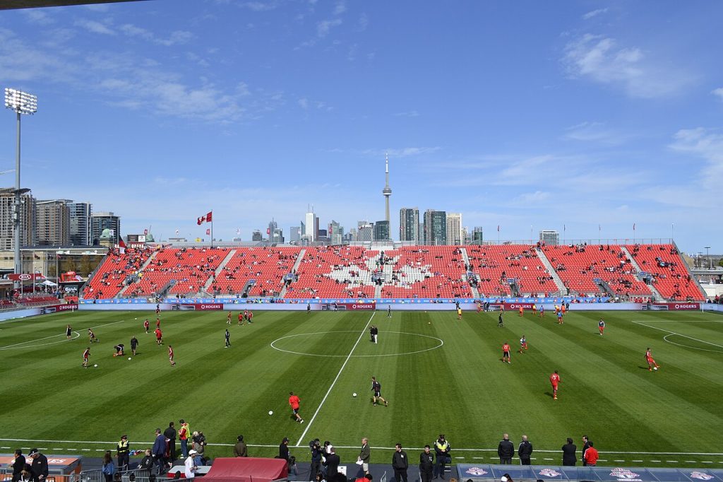 Aufnahme des BMO Field in Toronto. Eine der Spielstätten der Fußball-WM 2026.