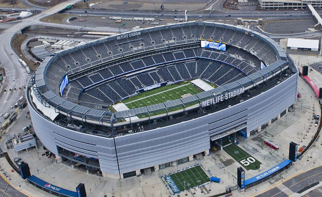 Aufnahme des MetLife Stadium, dem Austragungsort des Spiels zwischen Deutschland und Ecuador.
