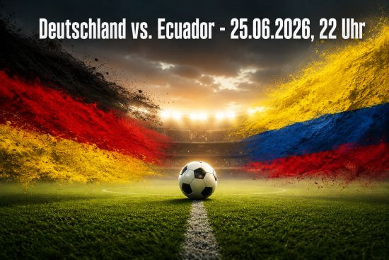 Poster zum WM-Spiel zwischen Deutschland und Ecuador.