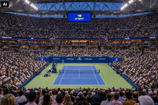 Die US Open 2026 in New York, kurz vor dem Beginn eines Spiels.
