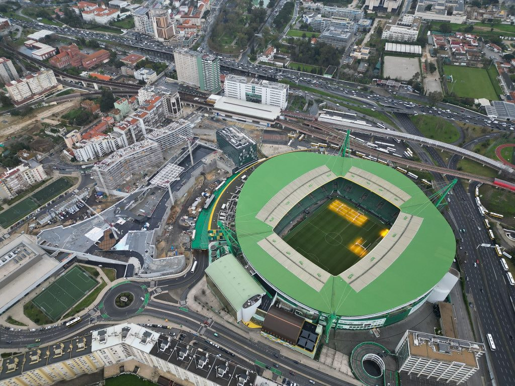 Aufnahme des Estádio José Alvalade. Der Heimstätte von Sporting Lissabon.